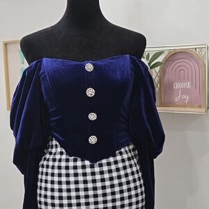 DO+BE Royal Blue Off-Shoulder Blouse